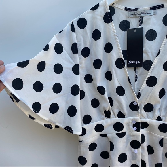 Nasty Gal Polka Dot Maxi Dress Size Large - Picture 4 of 9